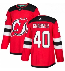 Mens Adidas New Jersey Devils 40 Michael Grabner Authentic Red Home NHL Jersey 