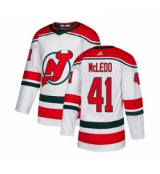 Mens Adidas New Jersey Devils 41 Michael McLeod Premier White Alternate NHL Jersey 
