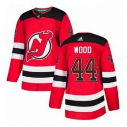 Mens Adidas New Jersey Devils 44 Miles Wood Authentic Red Drift Fashion NHL Jersey 