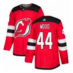 Mens Adidas New Jersey Devils 44 Miles Wood Authentic Red Home NHL Jersey 