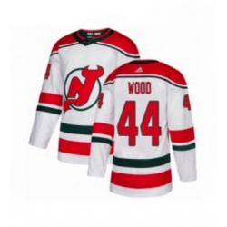Mens Adidas New Jersey Devils 44 Miles Wood Authentic White Alternate NHL Jersey 