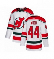 Mens Adidas New Jersey Devils 44 Miles Wood Premier White Alternate NHL Jersey 