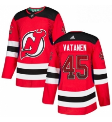 Mens Adidas New Jersey Devils 45 Sami Vatanen Authentic Red Drift Fashion NHL Jersey 