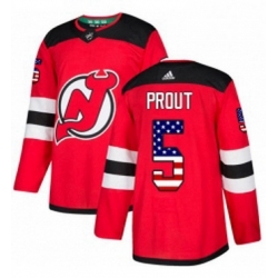 Mens Adidas New Jersey Devils 5 Dalton Prout Authentic Red USA Flag Fashion NHL Jersey 