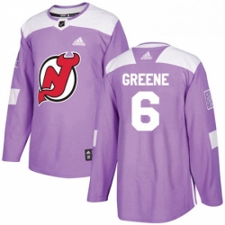 Mens Adidas New Jersey Devils 6 Andy Greene Authentic Purple Fights Cancer Practice NHL Jersey 