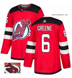 Mens Adidas New Jersey Devils 6 Andy Greene Authentic Red Fashion Gold NHL Jersey 