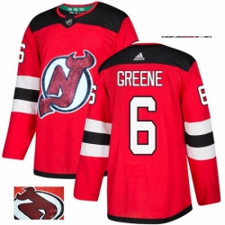 Mens Adidas New Jersey Devils 6 Andy Greene Authentic Red Fashion Gold NHL Jersey 