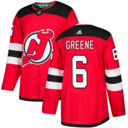 Mens Adidas New Jersey Devils 6 Andy Greene Authentic Red Home NHL Jersey 