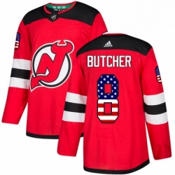 Mens Adidas New Jersey Devils 8 Will Butcher Authentic Red USA Flag Fashion NHL Jersey 
