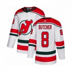 Mens Adidas New Jersey Devils 8 Will Butcher Premier White Alternate NHL Jersey 
