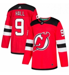 Mens Adidas New Jersey Devils 9 Taylor Hall Authentic Red Home NHL Jersey 