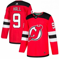 Mens Adidas New Jersey Devils 9 Taylor Hall Authentic Red Home NHL Jersey 