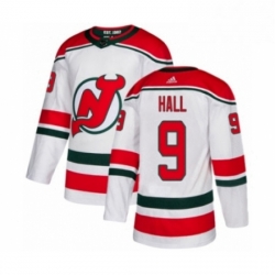 Mens Adidas New Jersey Devils 9 Taylor Hall Premier White Alternate NHL Jersey 