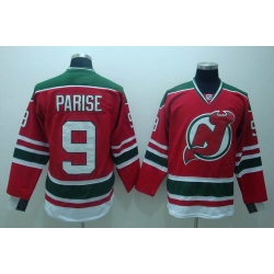 New Jersey Devils #9 Parise Red GREEN 3RD Hockey Jersey