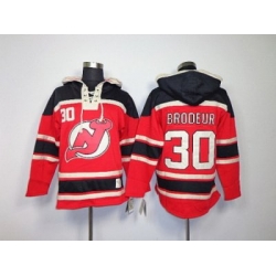 nhl jerseys new jersey devils #30 brodeur red[pullover hooded sweatshirt]