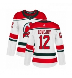 Womens Adidas New Jersey Devils 12 Ben Lovejoy Authentic White Alternate NHL Jersey 