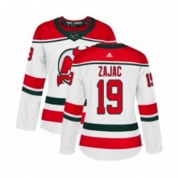 Womens Adidas New Jersey Devils 19 Travis Zajac Authentic White Alternate NHL Jersey 