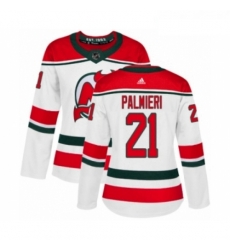 Womens Adidas New Jersey Devils 21 Kyle Palmieri Authentic White Alternate NHL Jersey 