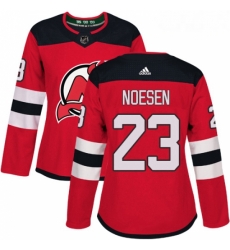 Womens Adidas New Jersey Devils 23 Stefan Noesen Authentic Red Home NHL Jersey 