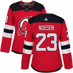Womens Adidas New Jersey Devils 23 Stefan Noesen Authentic Red Home NHL Jersey 