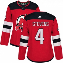 Womens Adidas New Jersey Devils 4 Scott Stevens Authentic Red Home NHL Jersey 