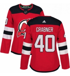 Womens Adidas New Jersey Devils 40 Michael Grabner Authentic Red Home NHL Jersey 