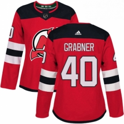 Womens Adidas New Jersey Devils 40 Michael Grabner Authentic Red Home NHL Jersey 