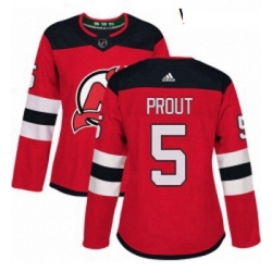 Womens Adidas New Jersey Devils 5 Dalton Prout Authentic Red Home NHL Jersey 
