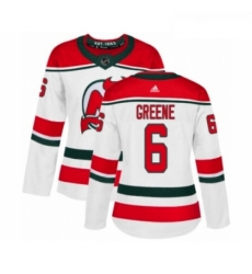 Womens Adidas New Jersey Devils 6 Andy Greene Authentic White Alternate NHL Jersey 
