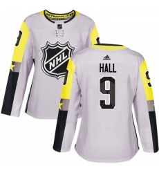 Womens Adidas New Jersey Devils 9 Taylor Hall Authentic Gray 2018 All Star Metro Division NHL Jersey 