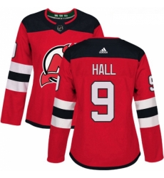 Womens Adidas New Jersey Devils 9 Taylor Hall Authentic Red Home NHL Jersey 