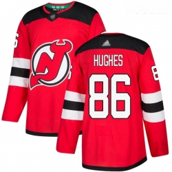 Devils #86 Jack Hughes Red Home Authentic Stitched Youth Hockey Jersey