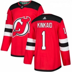 Youth Adidas New Jersey Devils 1 Keith Kinkaid Authentic Red Home NHL Jersey 