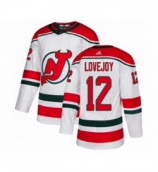 Youth Adidas New Jersey Devils 12 Ben Lovejoy Authentic White Alternate NHL Jersey 