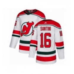 Youth Adidas New Jersey Devils 16 Steve Santini Authentic White Alternate NHL Jersey 