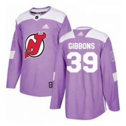 Youth Adidas New Jersey Devils 39 Brian Gibbons Authentic Purple Fights Cancer Practice NHL Jersey 