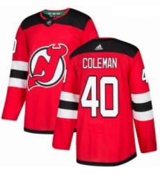 Youth Adidas New Jersey Devils 40 Blake Coleman Authentic Red Home NHL Jersey 