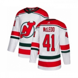 Youth Adidas New Jersey Devils 41 Michael McLeod Authentic White Alternate NHL Jersey 