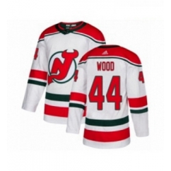 Youth Adidas New Jersey Devils 44 Miles Wood Authentic White Alternate NHL Jersey 