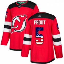 Youth Adidas New Jersey Devils 5 Dalton Prout Authentic Red USA Flag Fashion NHL Jersey 