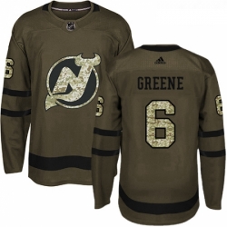 Youth Adidas New Jersey Devils 6 Andy Greene Authentic Green Salute to Service NHL Jersey 