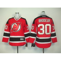Youth kids New Jersey Devils Brodeur #30 red Hockey Jersey