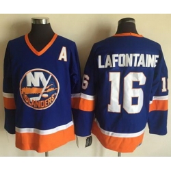 Islanders #16 Pat LaFontaine Baby Blue CCM Throwback Stitched NHL Jersey