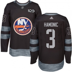 Islanders #3 Travis Hamonic Black 1917 2017 100th Anniversary Stitched NHL Jersey
