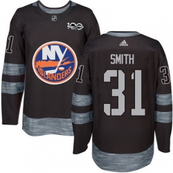 Islanders #31 Billy Smith Black 1917 2017 100th Anniversary Stitched NHL Jersey