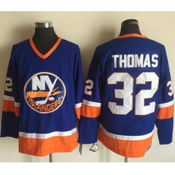 Islanders #32 Thomas Baby Blue CCM Throwback Stitched NHL Jersey