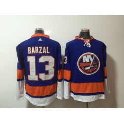 Men Adidas New York Islanders #13 Mathew Barzal Blue Stitched Jersey