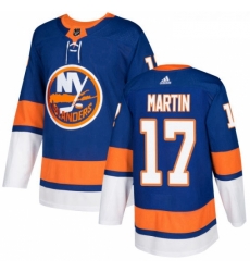 Men Adidas New York Islanders 17 Matt Martin Premier Royal Blue Home NHL Jersey 