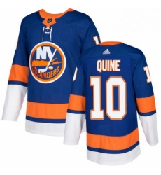 Mens Adidas New York Islanders 10 Alan Quine Authentic Royal Blue Home NHL Jersey 