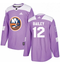 Mens Adidas New York Islanders 12 Josh Bailey Authentic Purple Fights Cancer Practice NHL Jersey 